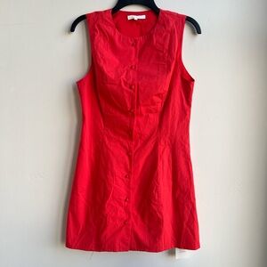 More to Come Selma Mini Dress Sleeveless Red Button-Down